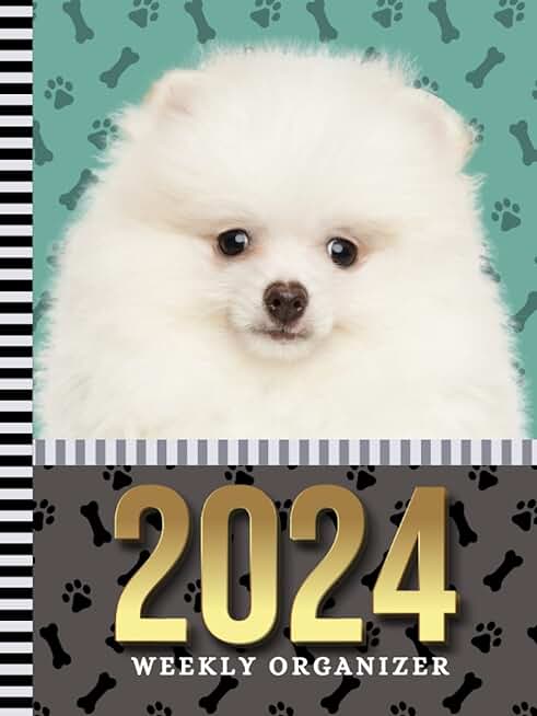 2024 Weekly Organizer with Dog Art Cover