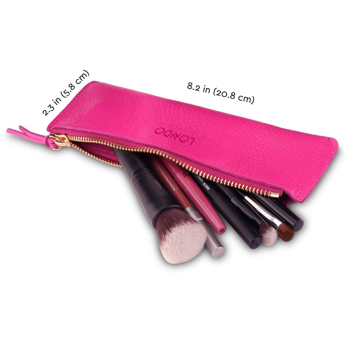 Leather Pen Case with Zipper Closure