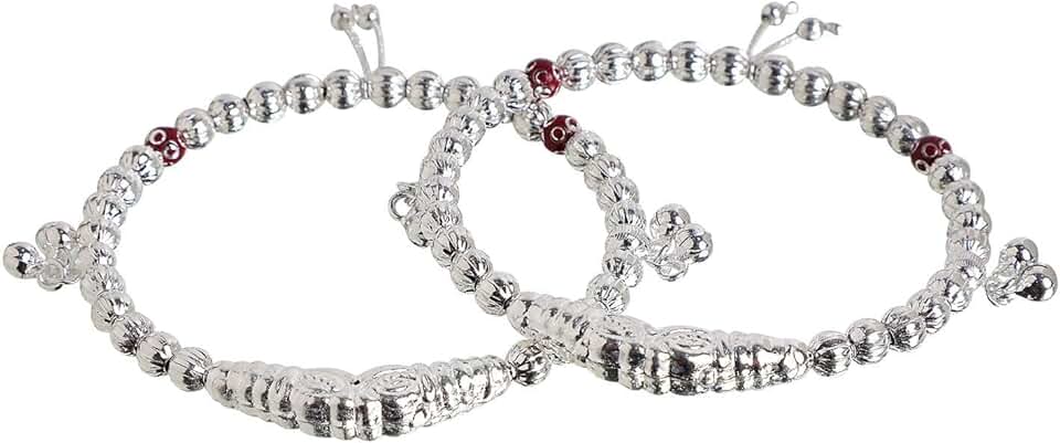 Oxidized Beaded Bangle Set with Tassels for Women