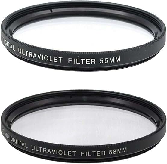 UV Filters for DSLR Cameras with 55mm and 58mm Lenses