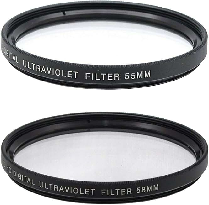 UV Filters for DSLR Cameras with 55mm and 58mm Lenses
