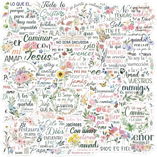 50 Bible Verse Flower Stickers for Journals and Crafts