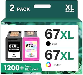 Black and color ink cartridge pack for compatible printers