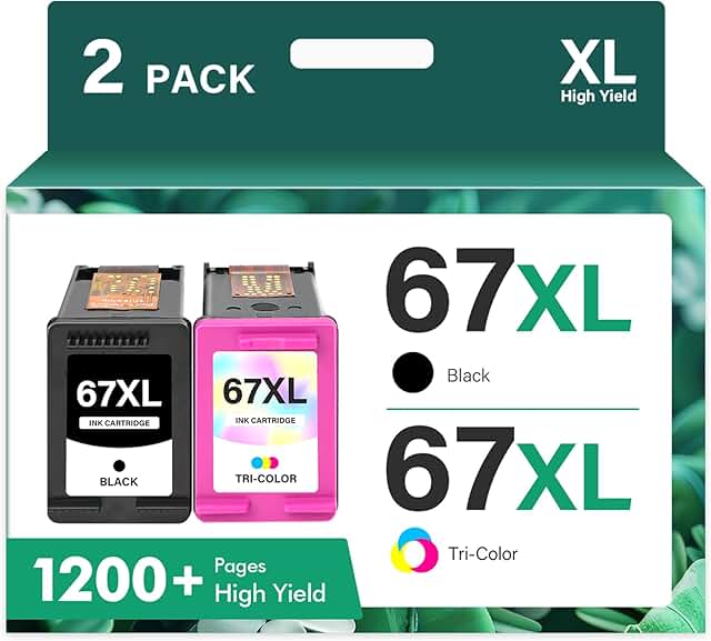 Black and color ink cartridge pack for compatible printers
