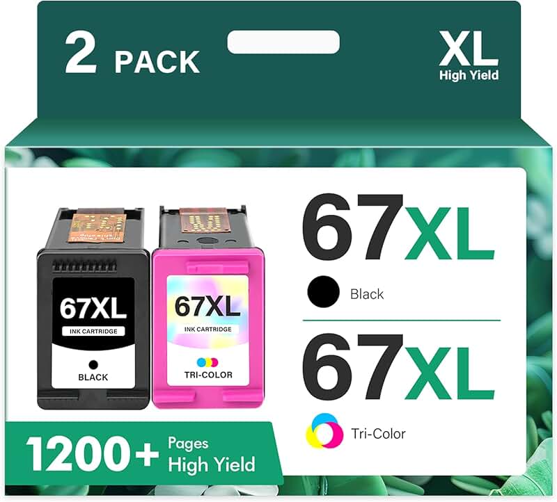 Black and color ink cartridge pack for compatible printers