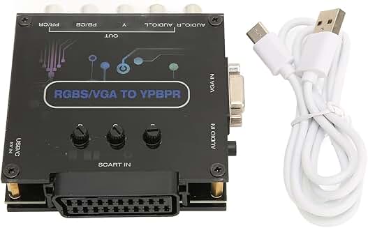 RGBS VGA SCART to YPBPR Converter with Adjustable Brightness