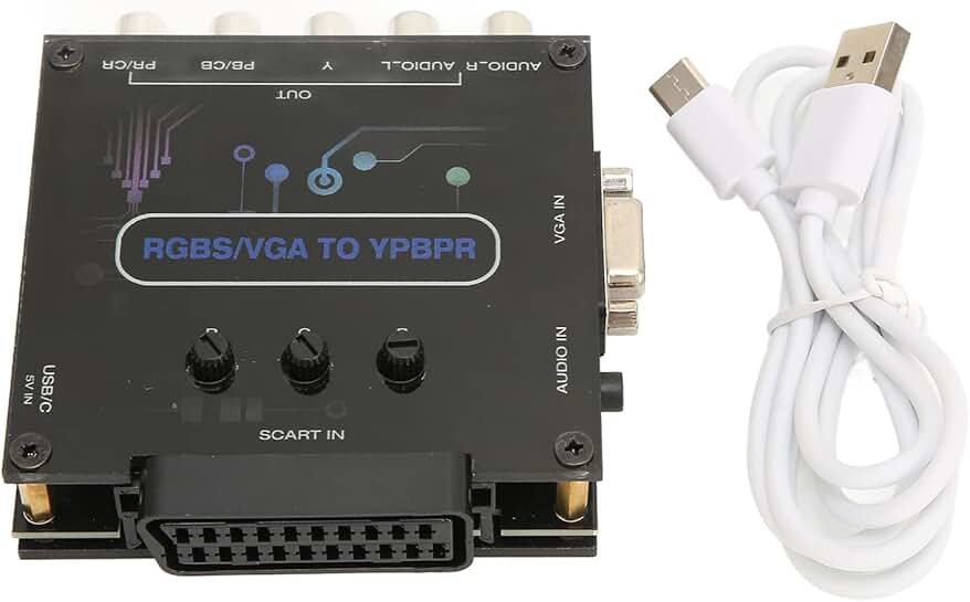 RGBS VGA SCART to YPBPR Converter with Adjustable Brightness