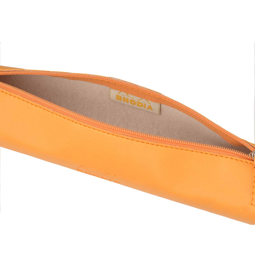Orange Round Pencil Case, 21.5 x 5.5 cm