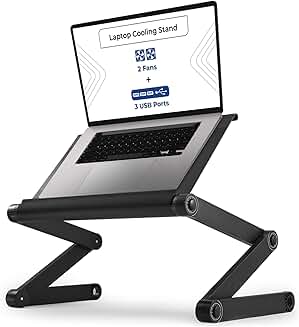 Adjustable Laptop Stand with Fans and USB Ports