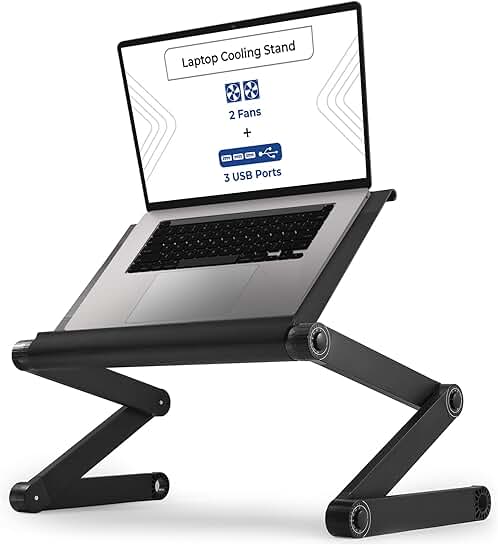 Adjustable Laptop Stand with Fans and USB Ports