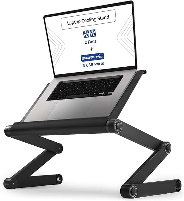Adjustable Laptop Stand with Fans and USB Ports