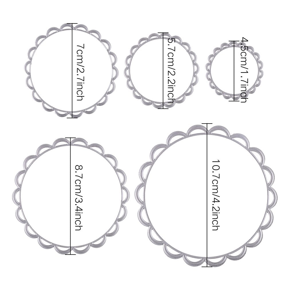 Sunflower Metal Cutting Dies Set 5pcs Silver