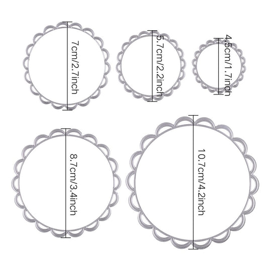Sunflower Metal Cutting Dies Set 5pcs Silver