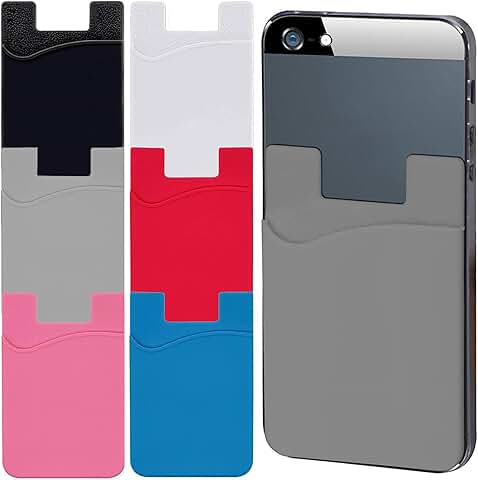 Six-piece silicone phone card holder set