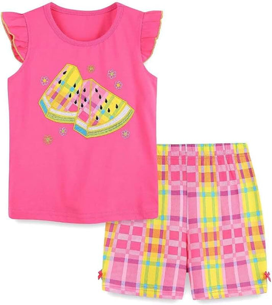 Summer Outfit for Toddler Girls with Top and Shorts
