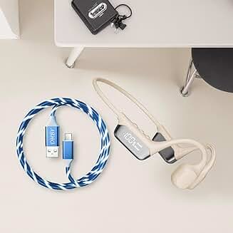 White Bone Conduction Sports Bluetooth Headphones with USB Cable