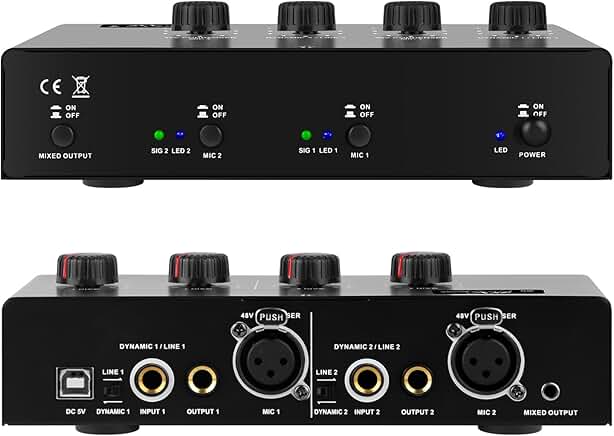 4-Input Microphone Preamp with Phantom Power
