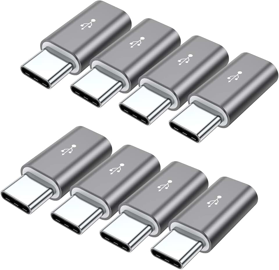 8-Pack Aluminum Micro USB to USB C Adapters
