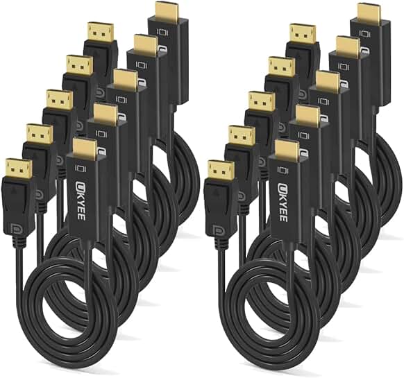 3ft DisplayPort to HDMI Cable, 2-Pack