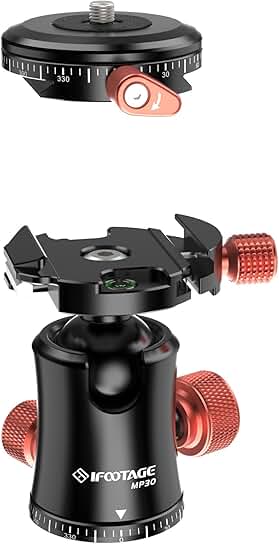 Metal 360° Rotating Ball Head with Quick Release Plate