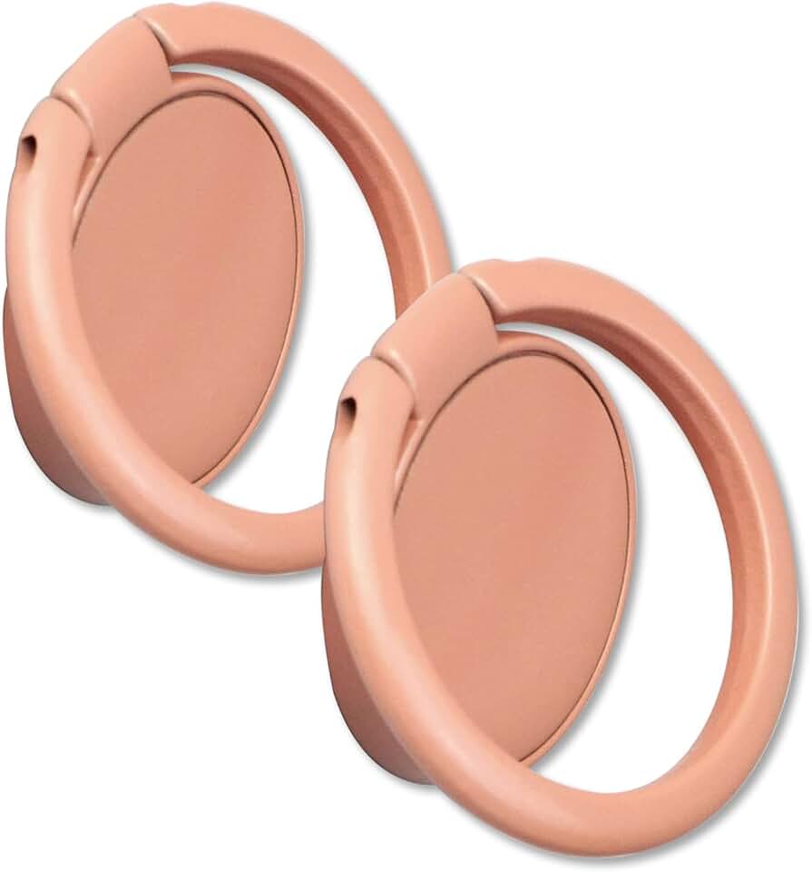 Pink Matte Finish Round Phone Ring Holder with 360° Rotation