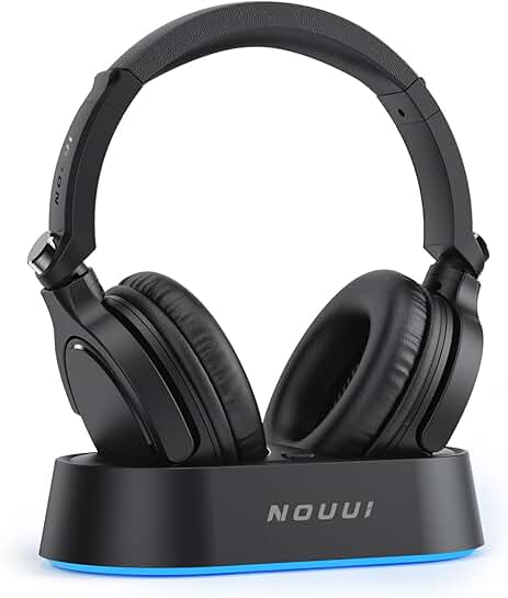 Wireless TV Headphones with Charging Base and Long Battery Life
