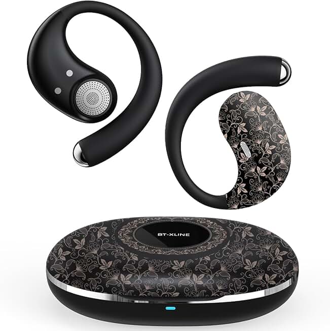 Wireless open ear headphones with noise canceling and 36-hour battery