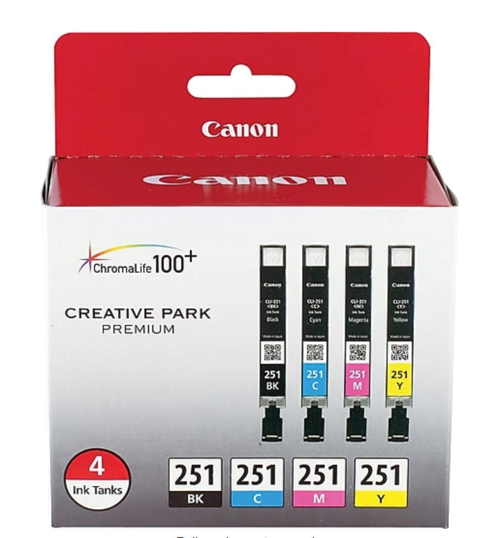 Genuine PGI-250 (6497B001) CLI-251 (6513B004) Color (Black, Cyan,Magenta,Yellow) Ink Tank 5-Pack