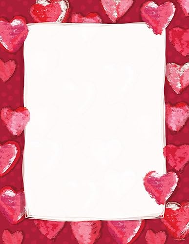 Fuzzy Hearts Letterhead, 8.5"x11", 80 Sheets