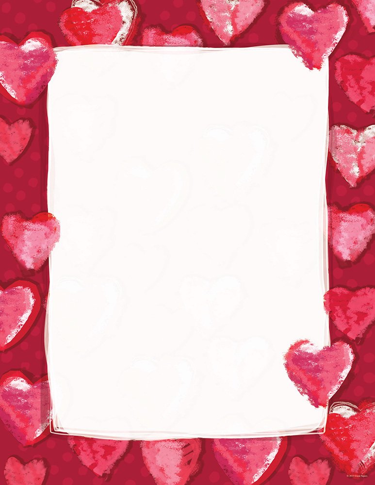 Fuzzy Hearts Letterhead, 8.5"x11", 80 Sheets