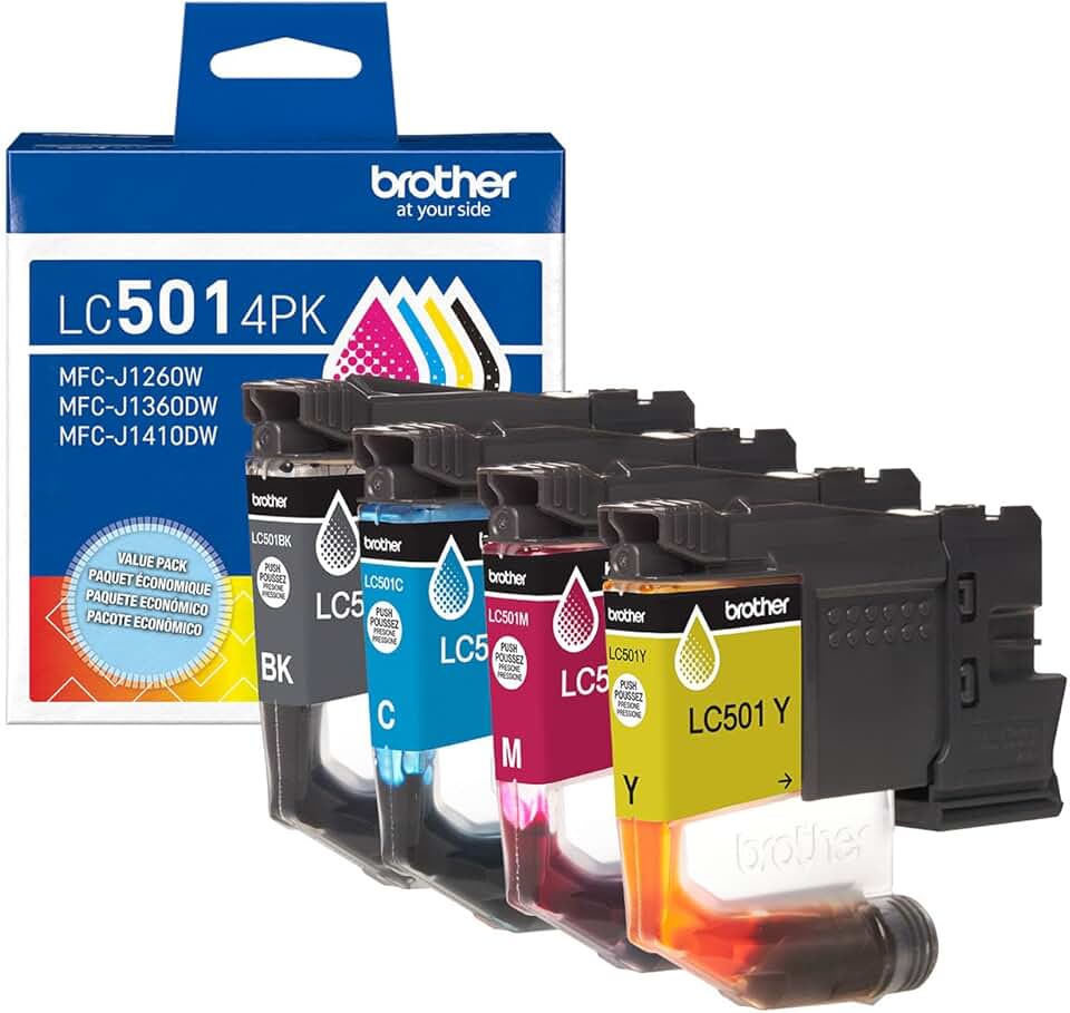 Set of four standard yield ink cartridges in black, cyan, magenta, and yellow