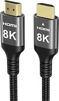 50 ft 8K HDMI Cable, 48Gbps, Nylon Braided, 4K/8K HDR