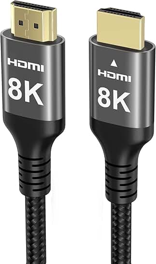 50 ft 8K HDMI Cable, 48Gbps, Nylon Braided, 4K/8K HDR