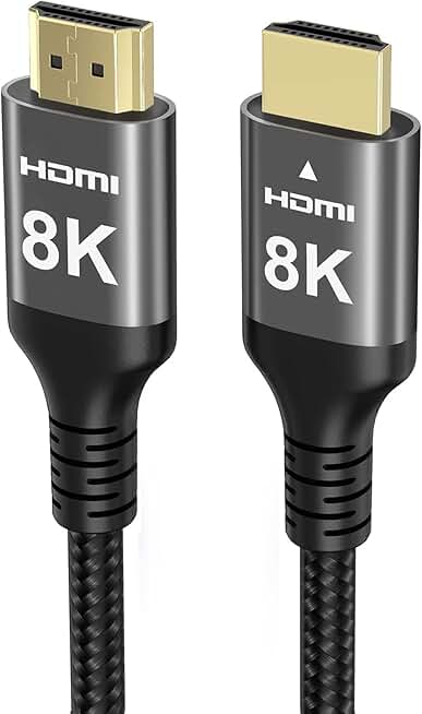 50 ft 8K HDMI Cable, 48Gbps, Nylon Braided, 4K/8K HDR
