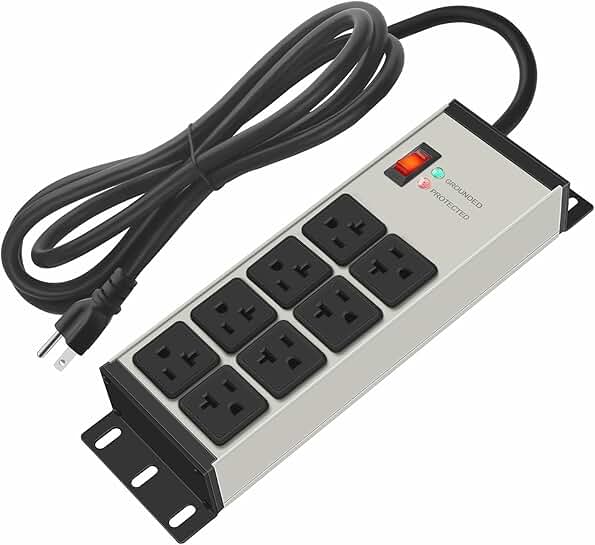Heavy Duty Power Strip with 8 Outlets and 6 ft Cord