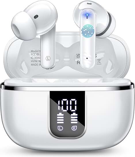 Wireless Bluetooth Earbuds with Noise Cancelling Mic