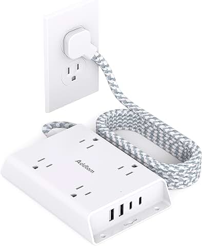 5 ft Surge Protector Power Strip with 4 Outlets and 2 USB-C Ports