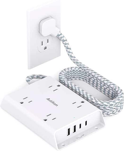 5 ft Surge Protector Power Strip with 4 Outlets and 2 USB-C Ports