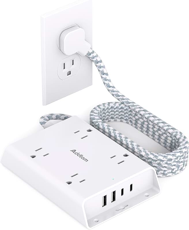 5 ft Surge Protector Power Strip with 4 Outlets and 2 USB-C Ports