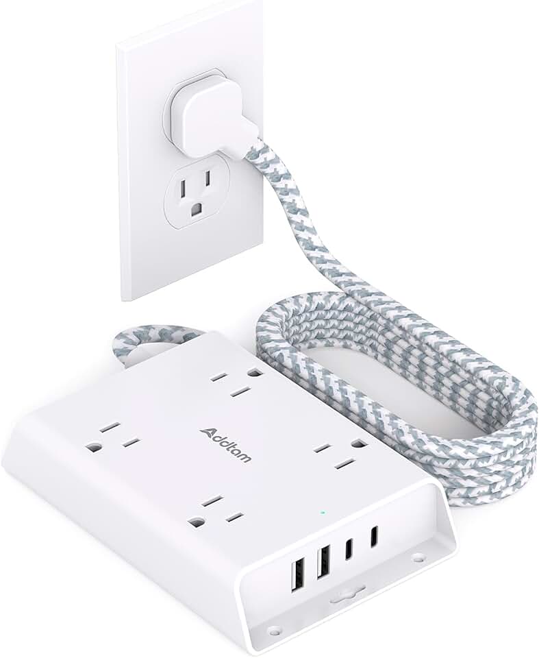 5 ft Surge Protector Power Strip with 4 Outlets and 2 USB-C Ports