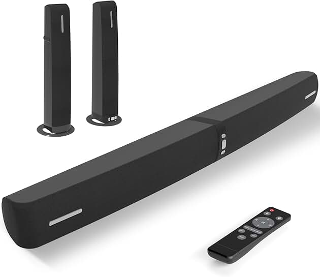 90W Bluetooth Soundbar with Equalizer and Detachable Design