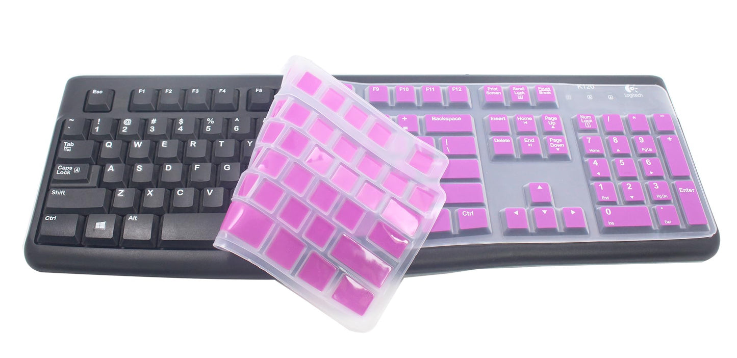 Purple Silicone Cover for Full-Size Wired Keyboard