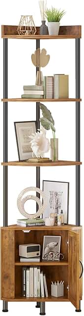 5-Tier Corner Storage Cabinet for Small Spaces