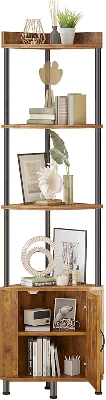 5-Tier Corner Storage Cabinet for Small Spaces