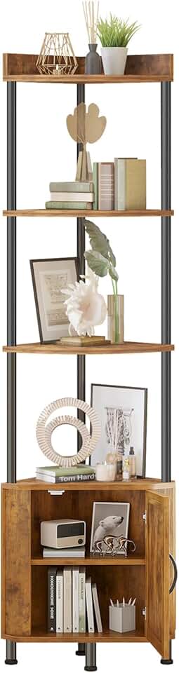 5-Tier Corner Storage Cabinet for Small Spaces