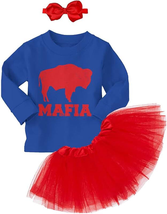 Toddler Long Sleeve Sports T-Shirt and Tutu Set