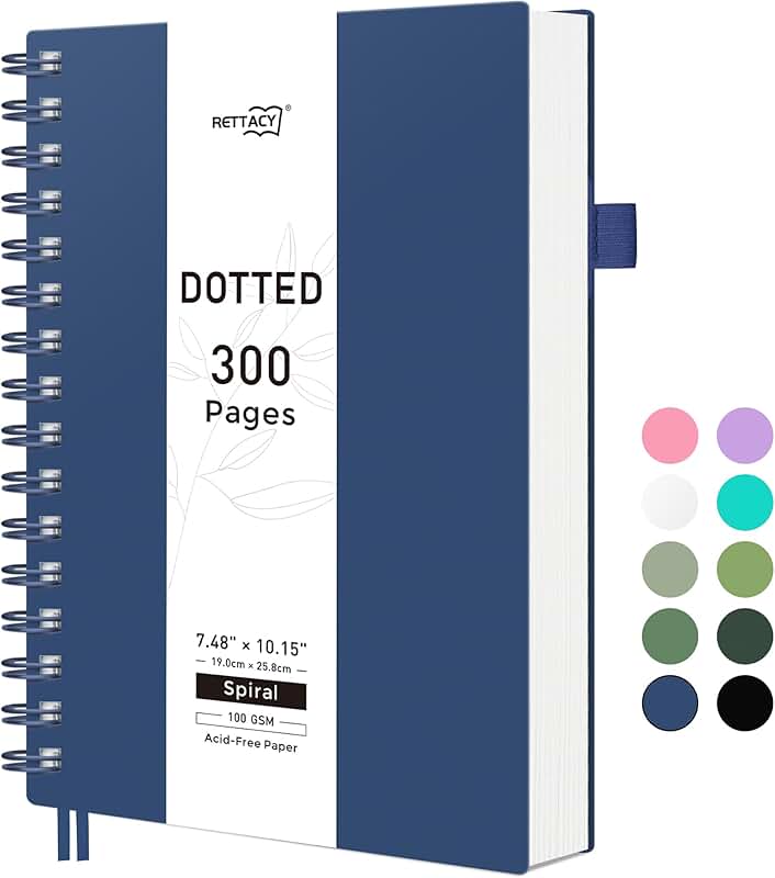 Bullet Dotted Journal Notebook, 300 Pages, B5 Size