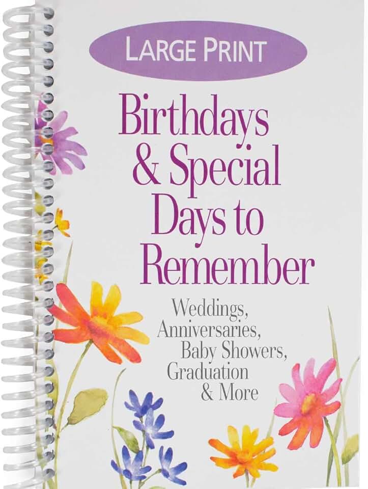 Large Print Birthdays and Special Days Date Book