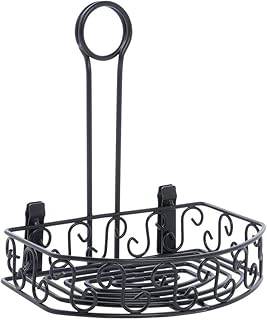 Wrought Iron Semi-Round Condiment Caddy, 9 Inches
