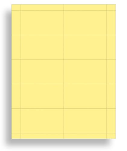 Yellow Business Cards, 25 Sheets, 250 Cards